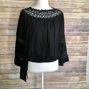 ETWO Crochet Boho Top with Side Tie